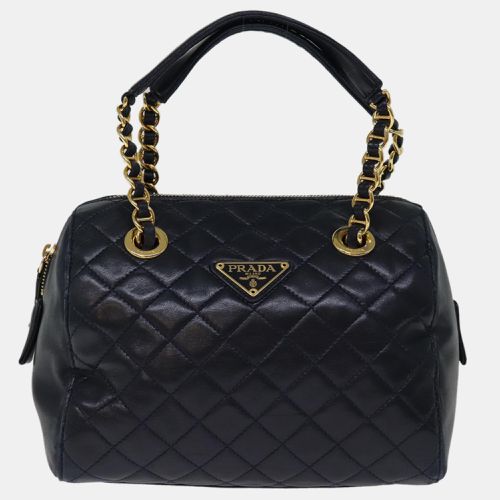 Prada Navy Leather handbag - Prada - Modalova