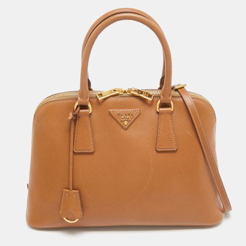 Prada Brown Saffiano Lux Leather Medium Promenade Bag - Prada - Modalova