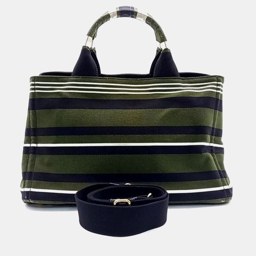 Prada Green Canvas Canapa Tote Bag - Prada - Modalova