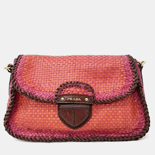 Prada Brown Leather Madras Shoulder Bag - Prada - Modalova