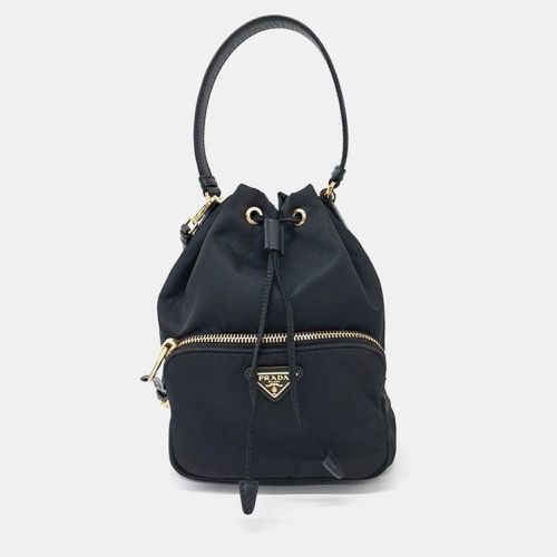 Prada Black Re-Nylon Duet Drawstring Shoulder Bag - Prada - Modalova