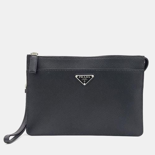 Prada Black Saffiano Leather Pouch Bag - Prada - Modalova