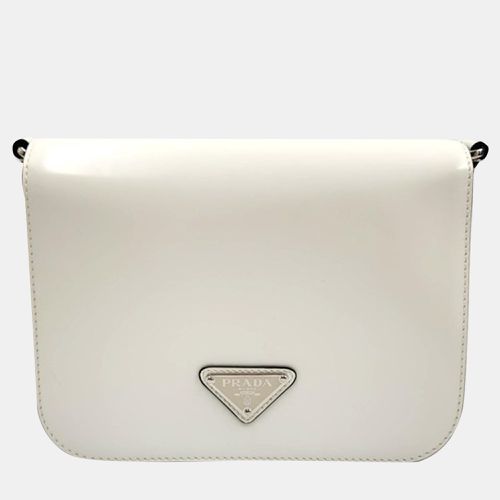 Prada Off White Leather Flap Shoulder Bag - Prada - Modalova