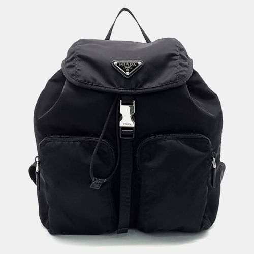 Prada Black Nylon Vela Large Backpack - Prada - Modalova