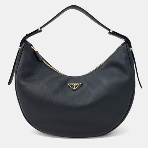 Prada Black Leather Arque Large Shoulder Bag - Prada - Modalova