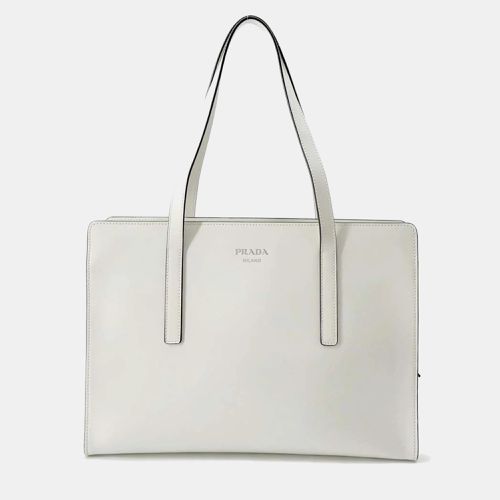 Prada White Brushed Leather Spazallato Re-edition Shoulder Bag - Prada - Modalova