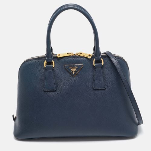 Prada Navy Blue Saffiano Lux Leather Medium Promenade Bag - Prada - Modalova