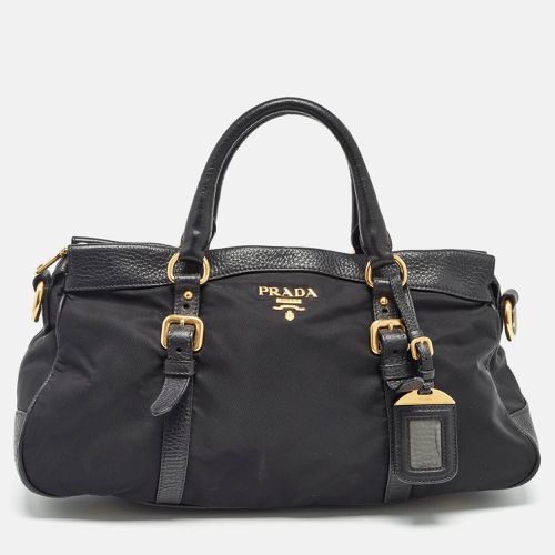 Nylon and Leather Top Zip Satchel - Prada - Modalova