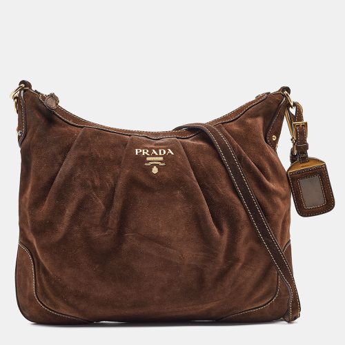 Prada Brown Suede Shoulder Bag - Prada - Modalova