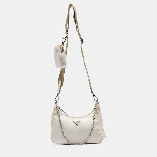 Prada White Nylon and Leather Re-Edition 2005 Shoulder Bag - Prada - Modalova