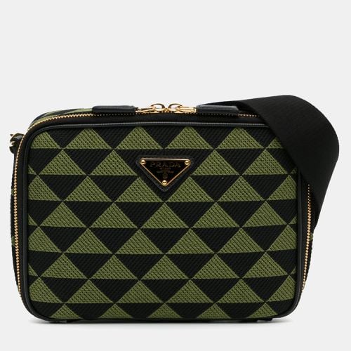 Prada Green Canvas Symbole Triangolo Crossbody Bag - Prada - Modalova