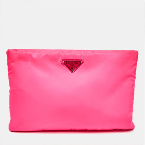 Prada Neon Pink Nylon Zip Pouch - Prada - Modalova