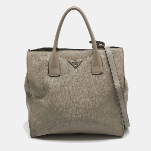 Prada Beige Vitello Daino Leather Shopper Tote - Prada - Modalova