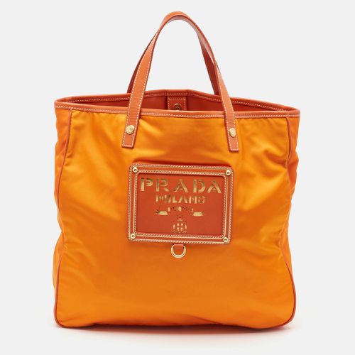 Prada Orange Nylon and Leather Logo Tote - Prada - Modalova