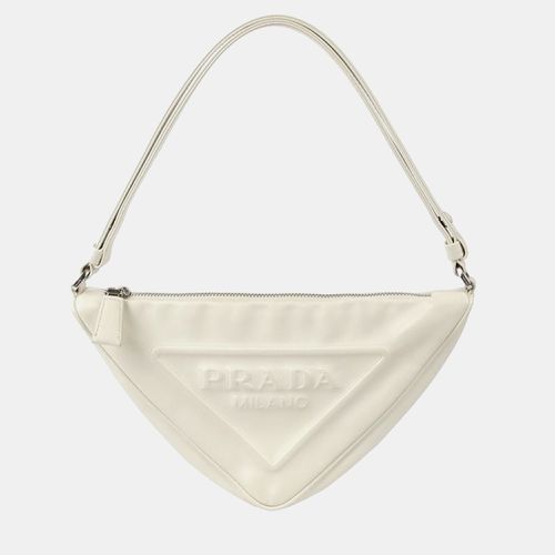 Prada White Leather Onesize Triangle Shoulder Bag - Prada - Modalova