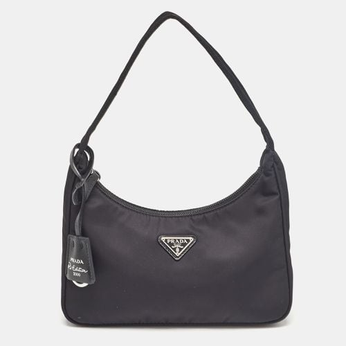 Prada Black Nylon Re-Edition 2000 Baguette Bag - Prada - Modalova