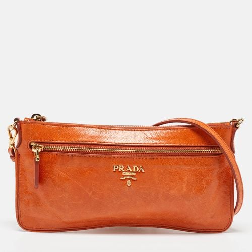 Prada Orange Leather Zip Crossbody Bag - Prada - Modalova