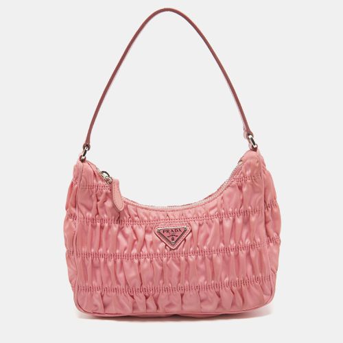 Prada Pink Gaufre Nylon Baguette Bag - Prada - Modalova