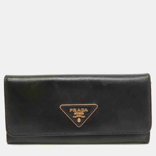 Prada Black Saffiano Leather Flap Continental Wallet - Prada - Modalova