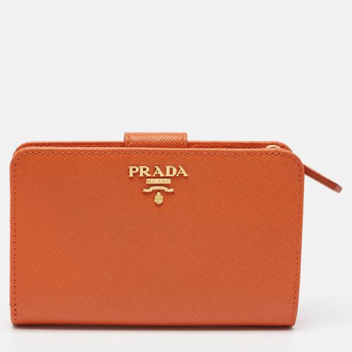 Prada Orange Saffiano Metal Leather French Wallet - Prada - Modalova