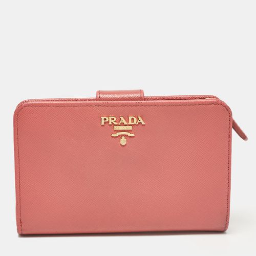 Prada Pink Saffiano Metal Leather French Wallet - Prada - Modalova