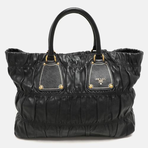 Prada Black Leather Gauffre Antic Tote - Prada - Modalova