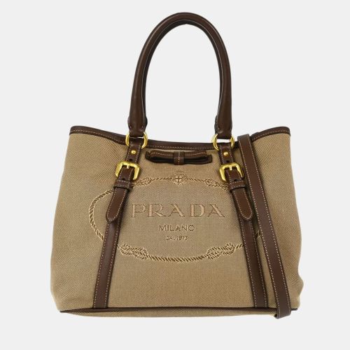 Prada Brown Leather Tote Bag - Prada - Modalova