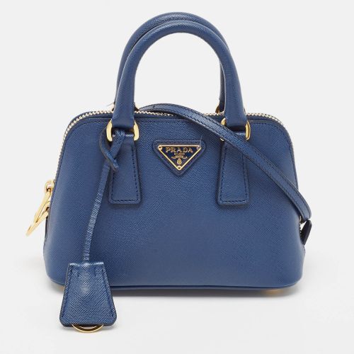 Prada Blue Saffiano Leather Mini Promenade Satchel - Prada - Modalova