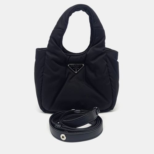 Prada Black Nylon Padded Soft Small Tote Bag - Prada - Modalova