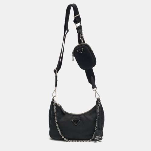 Prada Black Nylon and Saffiano Leather Re-Edition 2005 Shoulder Bag - Prada - Modalova