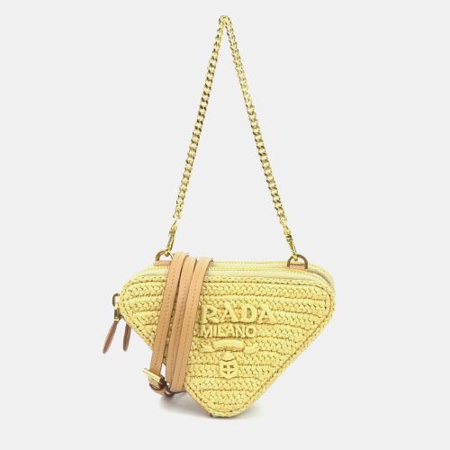 Prada Shoulder Bag Crochet Mini Pouch Leather Viscose Beige - Prada - Modalova