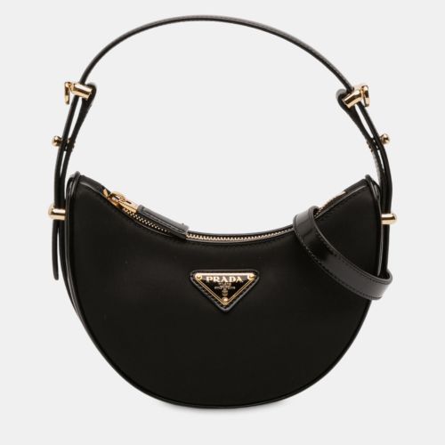Prada Black Small Re Nylon and Leather Arque Satchel - Prada - Modalova