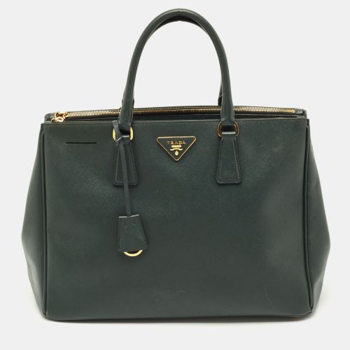 Prada Dark Green Saffiano Lux Leather Large Galleria Double Zip Tote - Prada - Modalova