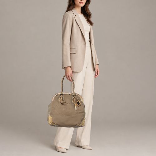Canapa Frame /Yellow Canvas and Python Satchel - Prada - Modalova