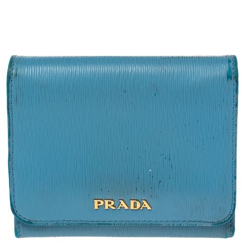 Prada Blue Vittello Move Leather Trifold Wallet - Prada - Modalova