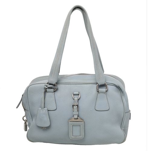 Prada Blue Leather Bauletto Satchel - Prada - Modalova