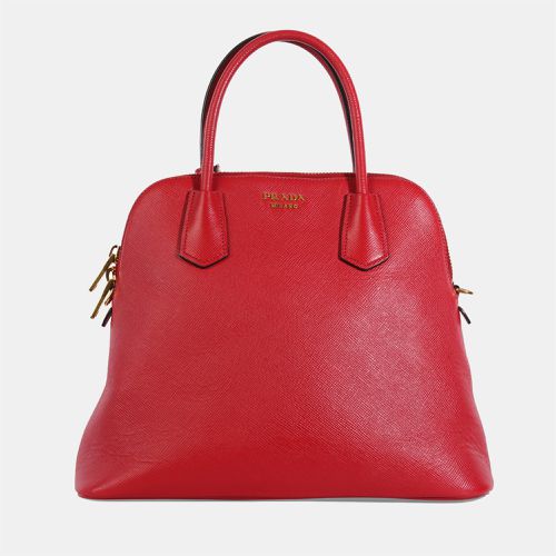 Prada Red Saffiano Leather Medium Dome Satchel Bag - Prada - Modalova