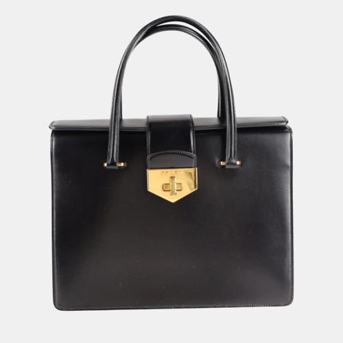 Prada Black Leather Turn-Lock Flap Tote Bag - Prada - Modalova