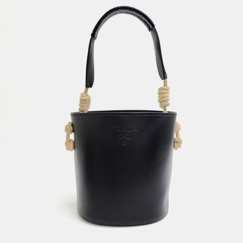 Prada Black City Calf Tambour Bucket Bag - Prada - Modalova