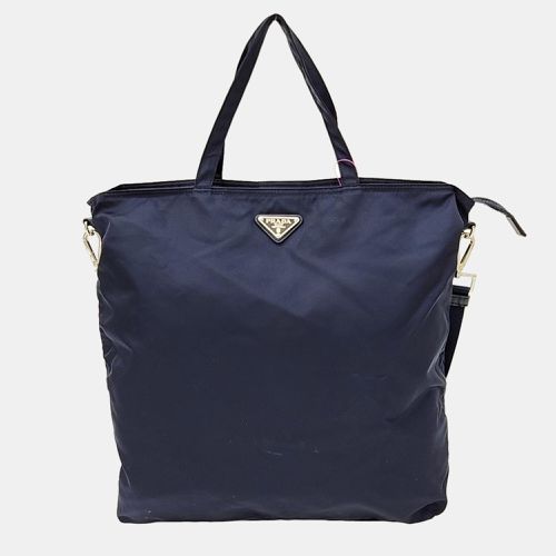 Prada Navy Blue Nylon Tote and Shoulder Bag - Prada - Modalova