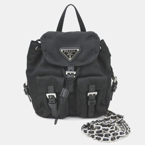 PRADA Black Nylon Mini Tessuto Backpack - Prada - Modalova