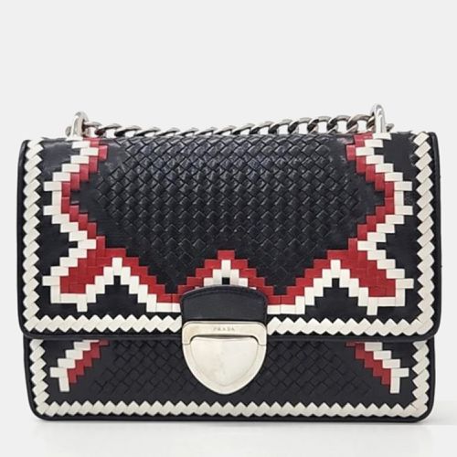 Prada Black Mesh Madras Chain Shoulder Bag - Prada - Modalova