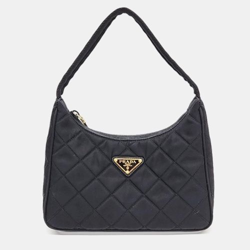 Prada Black Tessuto Nylon Impuntu Quilted Shoulder Bag - Prada - Modalova