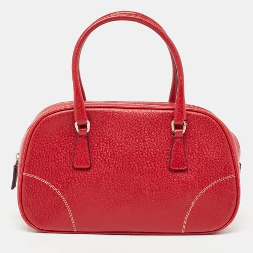 Prada Red Leather Mini Bowler Bag - Prada - Modalova