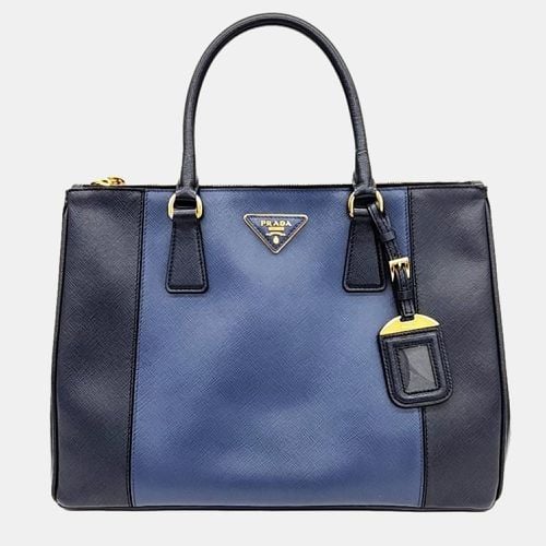 Navy Saffiano Leather Tote Bag - Prada - Modalova