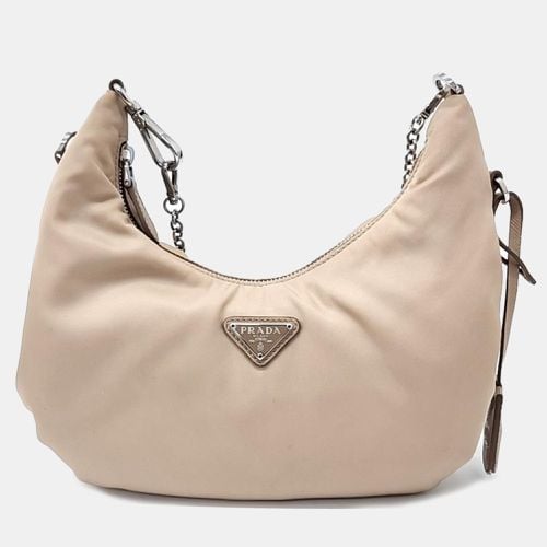 Prada Beige Tessuto Fabric Hobo Bag - Prada - Modalova