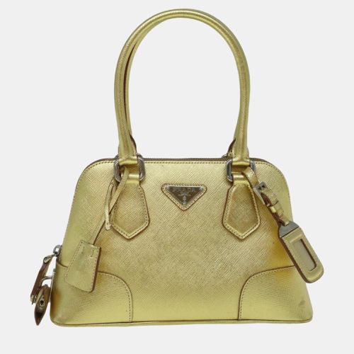 Prada Gold Leather Saffiano To Handle bag - Prada - Modalova