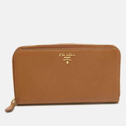 Saffiano Leather Zip Around Long Wallet - Prada - Modalova