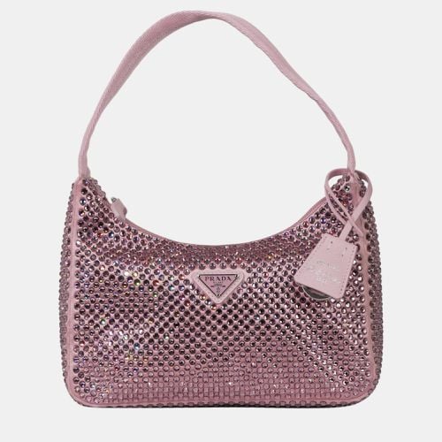 Prada Pink Satin Crystal Re-Edition 2000 Mini Bag - Prada - Modalova