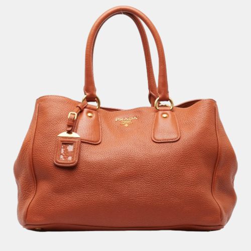 Prada Orange Leather Vitello Danio Tote Bag - Prada - Modalova